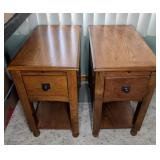 (2) MATCHING BROYHILL SINGLE-DRAWER SIDE STANDS