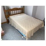 WOOD HEADBOARD & METAL BED FRAME