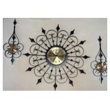 DECORATIVE CLOCK W/ WALL SCONCES, + MORE