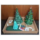 CERAMIC CHRISTMAS TREES W/ ACCESSORIES