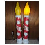 PAIR CHRISTMAS "NOEL" CANDLE BLOWMOLDS