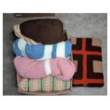 (5) CROCHETED THROW BLANKETS, GOOD CONDITION