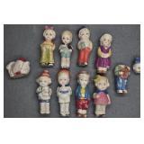 (9) JAPANESE BISQUE PENNY DOLLS