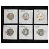 (6) US QUARTERS: 1930-1935