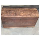 ANTIQUE WOODEN DOME TOP TRUNK