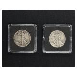 (2) WALKING LIBERTY HALF DOLLARS