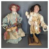 (2) FOLK ART DOLLS