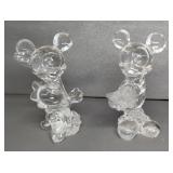 CRYSTAL MICKEY & MINNIE MOUSE FIGURES, 5"T