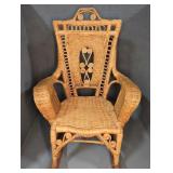 VICTORIAN WICKER CHILDS ROCKING CHAIR