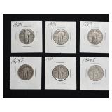 (6) STANDING LIBERTY QUARTERS