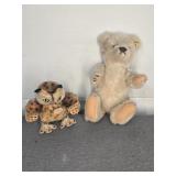 STEIFF TEDDY BEAR & OWL