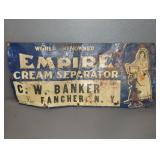 EMPIRE CREAM SEPARATOR ADVERTISING SIGN