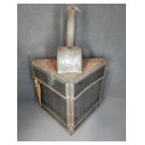 TIN AND GLASS CANDLE LANTERN