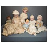 COLLECTION OF PORCELAIN BISQUE  DOLLS