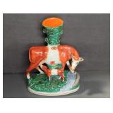 ANTIQUE STAFFORDSHIRE COW VASE