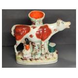 STAFFORDSHIRE POTTERY COW VASE