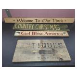 PRIMITIVE HANDMADE WOODEN SIGNS