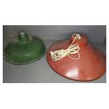 PORCELAIN ENAMEL SHADE & LIGHT