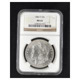 1884 O MORGAN SILVER DOLLAR, NGC- MS62