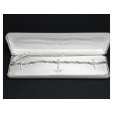 STERLING SILVER LAB GROWN DIAMOND & TOPAZ BRACELET