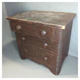 MINIATURE WOOD CHEST OF DRAWERS, 15"X11"X14.5"