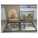 (4) FRAMED PAINTINGS