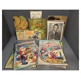 VINTAGE PUZZLES, BOOKS AND PICTURES