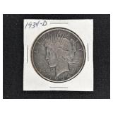 1934-D PEACE SILVER DOLLAR