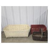 BASKETS AND PAINTED BOX