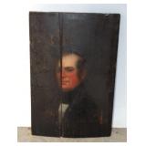 ANTIQUE HAND PAINTED PICTURE ON WOOD