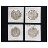 (4) WALKING LIBERTY HALF DOLLARS
