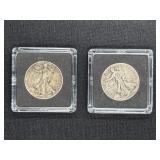 (2) WALKING LIBERTY HALF DOLLARS