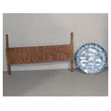 BATAVIA NY METAL FAIR SIGN AND SOUVENIR PLATE