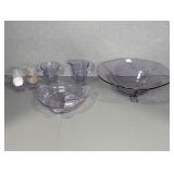 VINTAGE LAVENDER GLASS SERVING DISHES