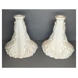 WHITE IRONSTONE - RED CLIFF CANDLESTICKS