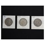 (3) WALKING LIBERTY HALF DOLLARS