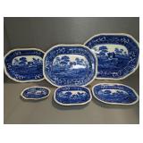 COPELAND SPODE TOWER BLUE PLATTERS (6)