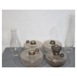 OIL LAMP BASES (4)