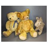 VINTAGE TEDDY BEARS AND DOG