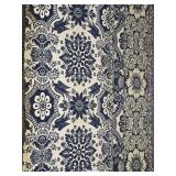 BLUE AND WHITE WOVEN CURTAINS 84"L