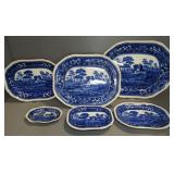 (6) COPELAND SPODE TOWER BLUE PLATTERS