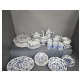 BLUE AND WHITE IRONSTONE DISHES