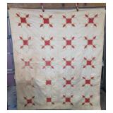 HAND STITCHED QUILT, 72"X85", AS-IS