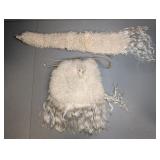 VINTAGE WOOL CHILDS CHANGE PURSE  AND SCARF