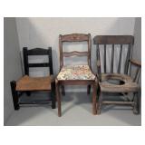 3 WOODEN CHILDRENS CHAIRS