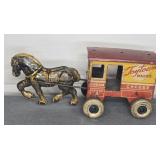 PRESSED TIN TOYTOWN DAIRY HORSE & CART