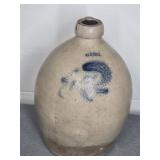 BLUE & WHITE LYONS STONEWARE JUG - AS IS