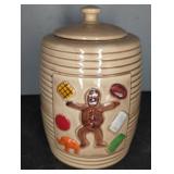 7-Inch Ceramic Cookie Jar with Gingerbread Design