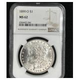 1899-O Morgan Silver Dollar, MS-62, NGC