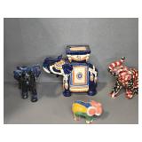 Four Ceramic Elephant Figurines